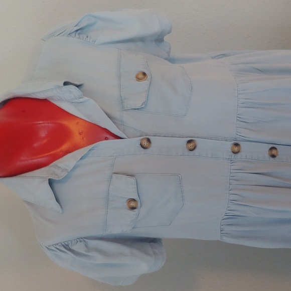 Aaron & Amber Chambray Like High Waist Tiered Dress in Medium - Picture 4 of 15